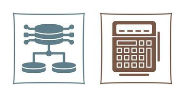 gestructureerd gegevens en rekenmachine icoon vector