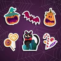 cartoon halloween-sticker vector