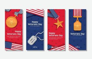 usa veterans day viering sociale media kaart vector