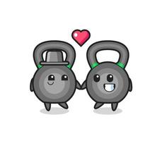 kettlebell stripfiguur paar met verliefd gebaar vector