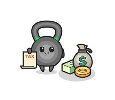 karakter cartoon van kettlebell als accountant vector