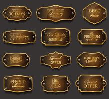 Luxe premium gouden insignes en labels vector