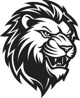vorstelijk heerser zwart leeuw icoon embleem wilde voogd de brullen majesteit in leeuw logo vector