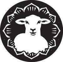 schapen icoon in schaduwen vector majesteit bevallig grazer logo zwart schapen vector