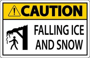 ijs en sneeuw waarschuwing teken voorzichtigheid - vallend ijs en sneeuw teken vector