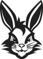 bevallig konijn schets symbool zwart konijn vector insigne