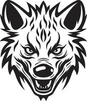 eenvoud van de hyena in schaduwen monochroom majesteit gevectoriseerd hyena iconisch minimalisme vector