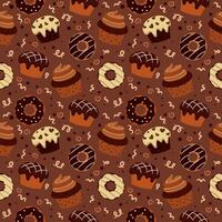 naadloos patroon met chocola producten. vector illustratie