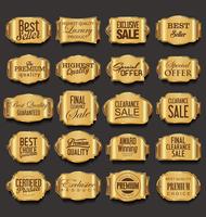 Luxe premium gouden insignes en labels vector