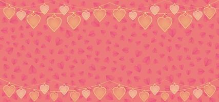 valentijnsachtergrond met hangende decoratie met hart vector