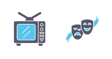 TV en theater maskers icoon vector