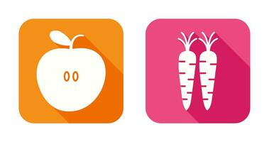 appels en wortels icoon vector