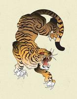 tijger japan tattoo vector