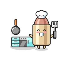 opsommingsteken karakter illustratie als een chef-kok aan het koken is vector