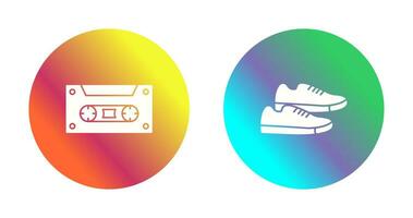 casette en sportschoenen icoon vector