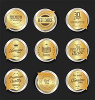 Luxe premium gouden insignes en labels vector