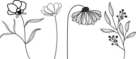 bloem icoon. hand getekend gemakkelijk zwart schets vector illustratie klem kunst in tekening stijl, geïsoleerd Aan een wit achtergrond
