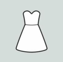 vrouwen strapless avond jurk. kleren lijn icoon Aan een achtergrond. vector illustratie.