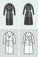 Mannen en vrouwen badjas. kleren icoon. vector illustratie.