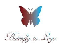 logo ontwerp naar vlinder vector