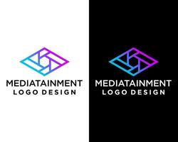 gemakkelijk meetkundig lijn media fotografie logo ontwerp. vector