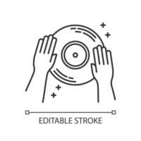 dj pixel perfect lineair pictogram vector