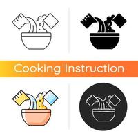 pictogram voor het mengen van kookingrediënten vector