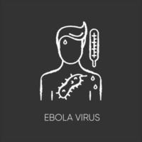 ebola virus krijt wit pictogram op zwarte achtergrond vector