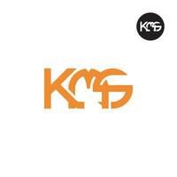 brief kms monogram logo ontwerp vector
