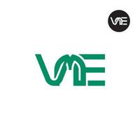 brief vme monogram logo ontwerp logotype vector