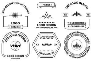 geluid golven of muziek- logo in vlak lijn kunst stijl vector