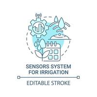 sensorsysteem voor irrigatie blauw concept icoon vector