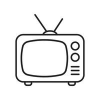 retro TV icoon in lijn stijl, zwart en wit retro TV icoon, vector illustratie van retro TV icoon voor u ontwerp.