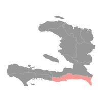 sud Est afdeling kaart, administratief divisie van Haïti. vector illustratie.