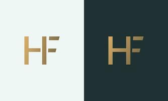 hf fh h f eerste brief luxe-premium logo. vector