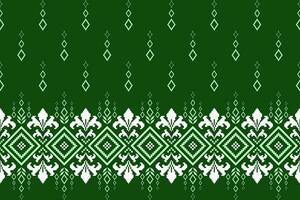 groen kruis steek kleurrijk meetkundig traditioneel etnisch patroon ikat naadloos patroon grens abstract ontwerp voor kleding stof afdrukken kleding jurk tapijt gordijnen en sarong aztec Afrikaanse Indisch Indonesisch vector