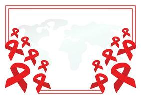 poster kader decoratie met AIDS dag symbool lint icoon, grens vector sjabloon voor banier, folder, presentatie, sociaal media, web.