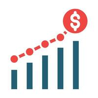 financieel winst vector glyph twee kleur icoon voor persoonlijk en reclame gebruiken.