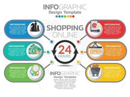 infographic sjabloonontwerp met 6 kleuropties. vector