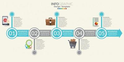 tijdlijn pijlen infographic met stappen of processen. vector