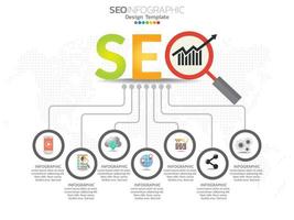 seo digitaal marketingconcept met pictogrammen. vector