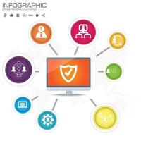 zakelijke infographic sjabloon met beheer pictogrammen. vector