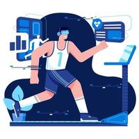 fitness met vr vlakke afbeelding vector