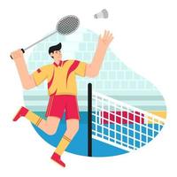 badminton vlakke afbeelding vector