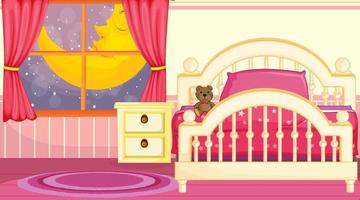 kinderkamer interieur met meubels in roze thema