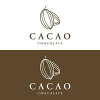 biologisch chocola of cacao fruit logo sjabloon ontwerp geïsoleerd achtergrond. vector