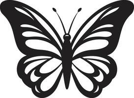 elegant vlinder icoon een symbool van vrijheid ingewikkeld vlucht zwart vlinder embleem in vector