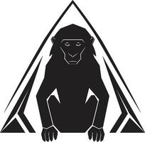 grafisch aap insigne koning van de oerwoud icoon vector
