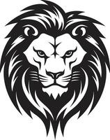 Aan de rondsnuffelen de zwart vector leeuw icoon wilde heerser een leeuw embleem logo ontwerp