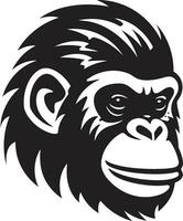 wijs en wild zwart chimpansee embleem van intelligentie- chimpansee majesteit in schaduwen een embleem van schoonheid vector